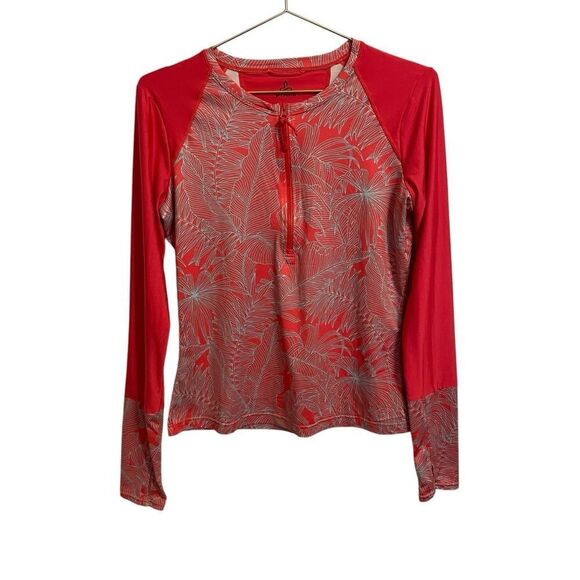Prana Edge Wave Sun Shirt Long Sleeve UPF 50+ Quick Dry 1/4 Zip Size S - Picture 1 of 8